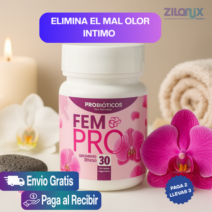 FEMPRO |las pastillas  masticables con probióticos especialmente diseñadas para la salud femenina